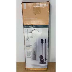 Style Selections 4-Piece Fireplace Tool Set Black Finish Poker Shovel Brush